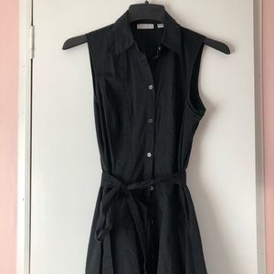 Fit & Flare Black NY&Co Collared Shirt Dress